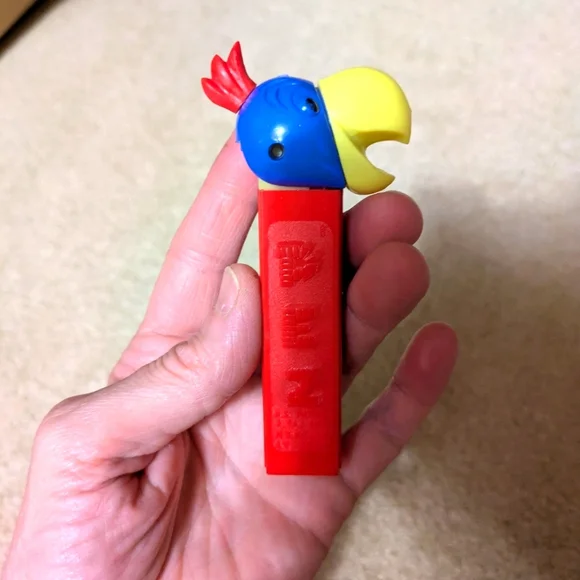 Vintage Toucan/Parrot Bird.No Feet.Red Stem, Yellow Beak & Blue Head.Mint.